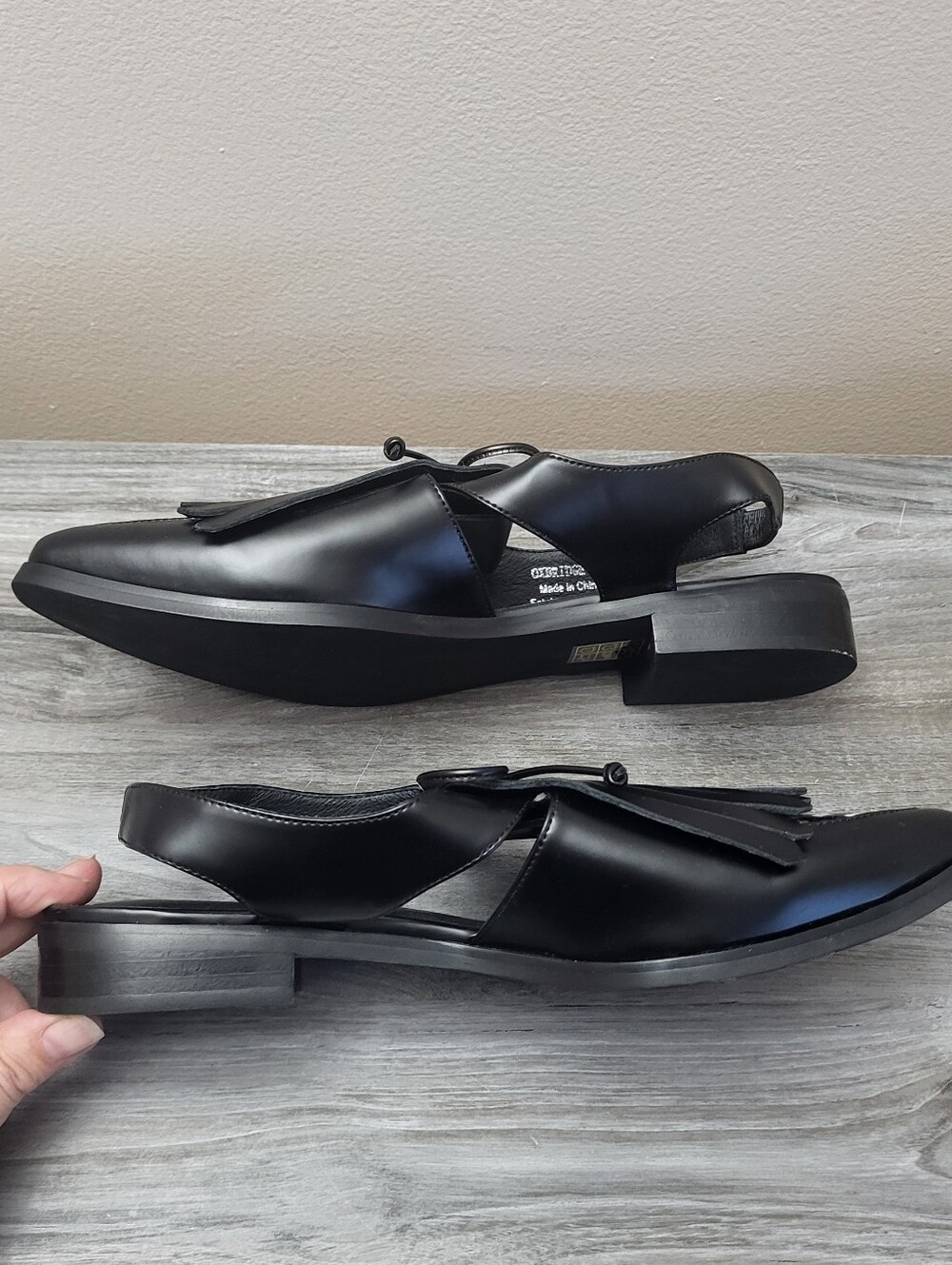 Jeffrey Campbell Oxbridge Cutout Flats Black/Snake-Print Size 9 - Picture 4 of 9